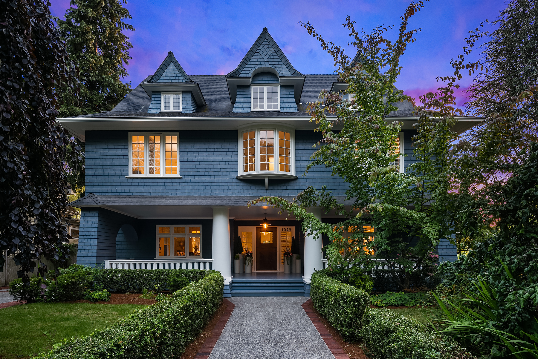Seattle historic home in twilight