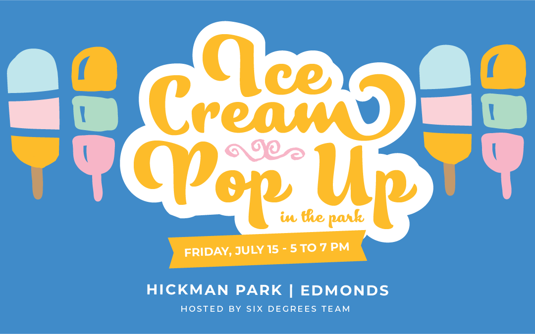 Text graphic of an ice cream pop up in Edmonds, Washington