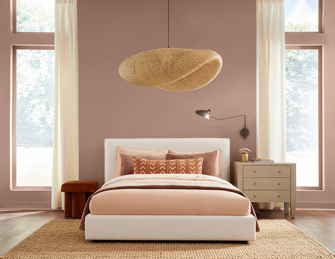 Sherwin Williams color of the year in a bedroom design